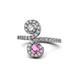 1 - Raene Diamond and Pink Sapphire with Side Diamonds Bypass Ring 