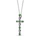 2 - Abha Petite Green Garnet and Diamond Cross Pendant 