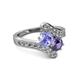 2 - Eleni Tanzanite and Iolite with Side Diamonds Bypass Ring 