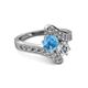 2 - Eleni Blue Topaz and Diamond with Side Diamonds Bypass Ring 
