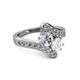 2 - Eleni Diamond and White Sapphire with Side Diamonds Bypass Ring 