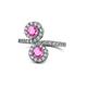1 - Kevia Pink Sapphire with Side Diamonds Bypass Ring 