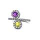 1 - Kevia Amethyst and Yellow Diamond with Side Diamonds Bypass Ring 