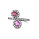 1 - Kevia Rhodolite Garnet and Pink Sapphire with Side Diamonds Bypass Ring 