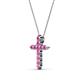 2 - Abella Petite Pink Sapphire Cross Pendant 