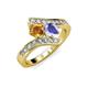 3 - Eleni Citrine and Tanzanite with Side Diamonds Bypass Ring 