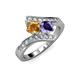 3 - Eleni Citrine and Iolite with Side Diamonds Bypass Ring 