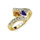 3 - Eleni Citrine and Iolite with Side Diamonds Bypass Ring 