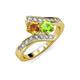 3 - Eleni Citrine and Peridot with Side Diamonds Bypass Ring 