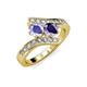 3 - Eleni Tanzanite and Iolite with Side Diamonds Bypass Ring 