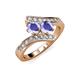 3 - Eleni Tanzanite with Side Diamonds Bypass Ring 