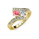 3 - Eleni Pink Tourmaline and Diamond with Side Diamonds Bypass Ring 