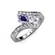 3 - Eleni Iolite and Diamond with Side Diamonds Bypass Ring 