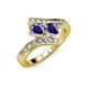3 - Eleni Iolite with Side Diamonds Bypass Ring 