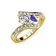 3 - Eleni Diamond and Tanzanite with Side Diamonds Bypass Ring 