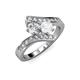 3 - Eleni Diamond and White Sapphire with Side Diamonds Bypass Ring 
