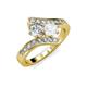 3 - Eleni Diamond and White Sapphire with Side Diamonds Bypass Ring 