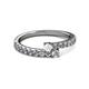 2 - Delise 3.40mm Round White Sapphire and Diamond with Side Diamonds Bypass Ring 