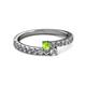 2 - Delise 3.40mm Round Peridot and Diamond with Side Diamonds Bypass Ring 