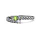 1 - Delise 3.40mm Round Peridot and Diamond with Side Diamonds Bypass Ring 