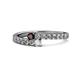 1 - Delise 3.40mm Round Red Garnet and Diamond with Side Diamonds Bypass Ring 