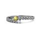 1 - Delise 3.40mm Round Yellow Sapphire and Diamond with Side Diamonds Bypass Ring 