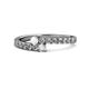 1 - Delise 3.40mm Round White Sapphire and Diamond with Side Diamonds Bypass Ring 