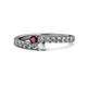 1 - Delise 3.40mm Round Ruby and Diamond with Side Diamonds Bypass Ring 