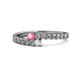 1 - Delise 3.40mm Round Pink Tourmaline and Diamond with Side Diamonds Bypass Ring 
