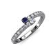 3 - Delise 3.40mm Round Blue Sapphire and Diamond with Side Diamonds Bypass Ring 