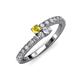 3 - Delise 3.40mm Round Yellow Sapphire and Diamond with Side Diamonds Bypass Ring 