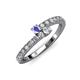 3 - Delise 3.40mm Round Tanzanite and Diamond with Side Diamonds Bypass Ring 