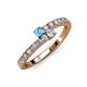 3 - Delise 3.40mm Round Blue Topaz and Diamond with Side Diamonds Bypass Ring 