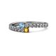 1 - Delise 3.40mm Round Blue Topaz and Citrine with Side Diamonds Bypass Ring 