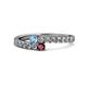 1 - Delise 3.40mm Round Blue Topaz and Ruby with Side Diamonds Bypass Ring 
