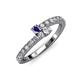 3 - Delise 3.40mm Round Iolite and Diamond with Side Diamonds Bypass Ring 