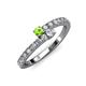 3 - Delise 3.40mm Round Peridot and Diamond with Side Diamonds Bypass Ring 