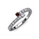 3 - Delise 3.40mm Round Red Garnet and Diamond with Side Diamonds Bypass Ring 