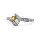 1 - Eleni Citrine and Diamond with Side Diamonds Bypass Ring 