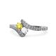 1 - Eleni Yellow and White Sapphire with Side Diamonds Bypass Ring 