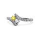 1 - Eleni Yellow Sapphire and Diamond with Side Diamonds Bypass Ring 