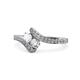 1 - Eleni White Sapphire and Diamond with Side Diamonds Bypass Ring 