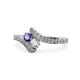 1 - Eleni Iolite and Diamond with Side Diamonds Bypass Ring 