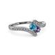 3 - Eleni London Blue Topaz and Iolite with Side Diamonds Bypass Ring 