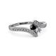3 - Eleni Black and White Diamond with Side Diamonds Bypass Ring 