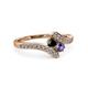 3 - Eleni Black Diamond and Iolite with Side Diamonds Bypass Ring 