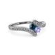 3 - Eleni Blue Diamond and Tanzanite with Side Diamonds Bypass Ring 