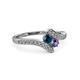 3 - Eleni Blue Diamond and Iolite with Side Diamonds Bypass Ring 