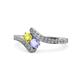 1 - Eleni Yellow Diamond and Tanzanite with Side Diamonds Bypass Ring 