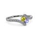 3 - Eleni Yellow Diamond and Tanzanite with Side Diamonds Bypass Ring 